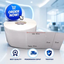 Label Sticker Barcode Semicoated 50mm X 40mm